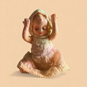 vintage 1950s rattle baby‎ doll 4"